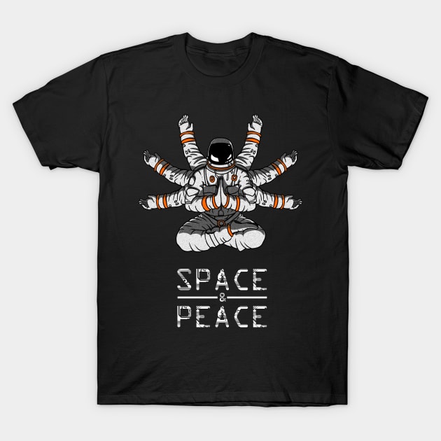 meditating astronaut T-Shirt by HurdyGurdy